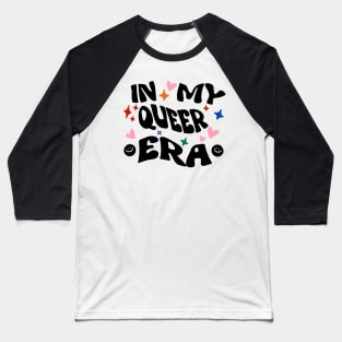 In my queer era, cute retro groovy aesthetic typography Baseball T-Shirt